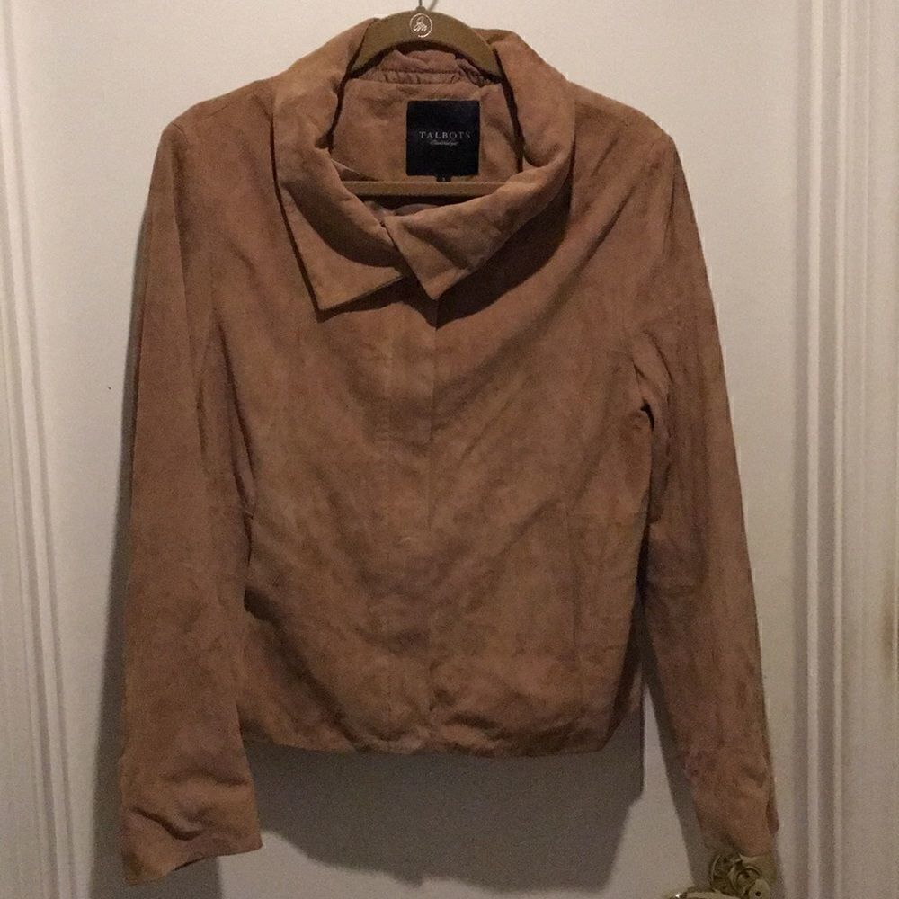 𝅺euc Talbots suede jacket size small tan